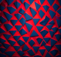 Aufkleber - a repeating pattern of red and blue triangles arranged in a grid-like fashion, creating a visually striking and geometric design