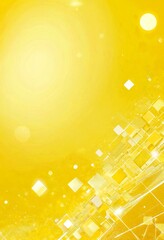Fototapete - a vibrant yellow background with a geometric pattern of white squares and rectangles, creating a sense of depth and complexity rotated 90 degrees