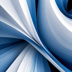 Fototapete - a striking abstract composition of curved lines in shades of blue and white, creating a sense of movement and dynamism