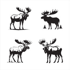 Wall Mural - deer silhouette vector illustration, 