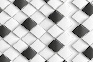 Wall Mural - The seamless background is made up of an abstract pattern of square grids in black and white