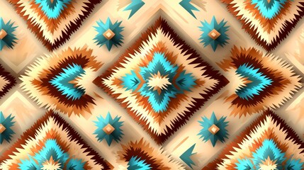 Wall Mural - Geometric seamless tribal pattern Aztec Navajo ethnic.