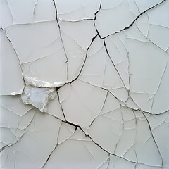 Wall Mural - Cracked white surface revealing layers of texture