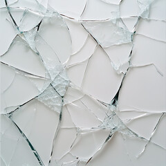 Wall Mural - Abstract shattered glass texture on a white background