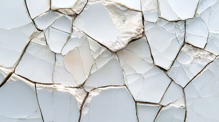 Wall Mural - Cracked white surface texture with intricate patterns