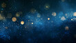 © HQAsset - Abstract Blue Background with Golden Bokeh and Sparkle Effects