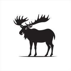 Wall Mural - deer silhouette vector illustration, 