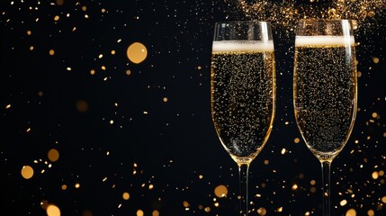 Champagne Toast with Bubbles