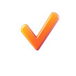 © Sunday Cat Studio - A vibrant orange check mark icon symbolizing approval, success, and progress in design and communication, transparent background.