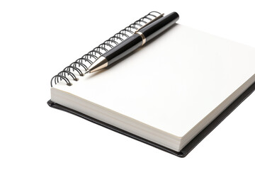 Notepad and pen isolated on transparent background.