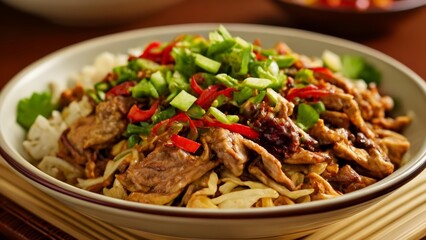 Sticker -  Delicious Asian stirfry dish with beef and vegetables