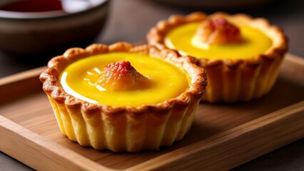 Wall Mural -  Deliciously tempting lemon tarts with a twist of raspberry