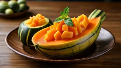 Wall Mural -  Freshly cut melon ready to enjoy