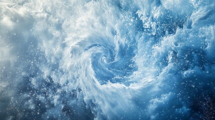 Wall Mural - a swirling vortex of white and blue, snowflakes cascading down a canvas, capturing the ethereal beau