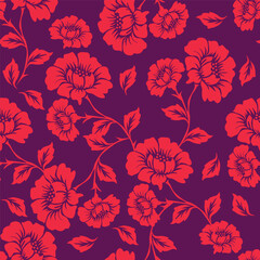 Abstract Digital Hand Drawn Seamless floral pattern background. ready for print digital flower textile allover design