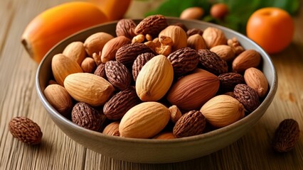 Sticker -  Nutty Delights  A Bowl of Fresh Almonds