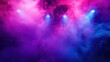© kept - Vibrant blue and pink stage lights cutting through swirling purple smoke.