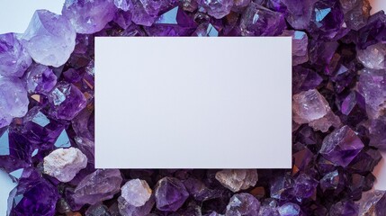 Canvas Print - Amethyst Crystal Creative Blank Sheet Design Template.