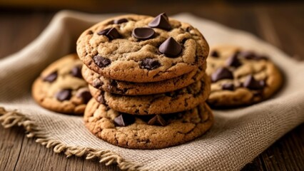 Wall Mural -  Deliciously tempting chocolate chip cookies