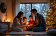 © Daria Sauer - Parents and children in a cozy house, beautifully decorated for Christmas. Generative AI tools