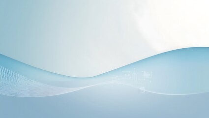 Wall Mural - Abstract soft blue wave background. Generative Ai.