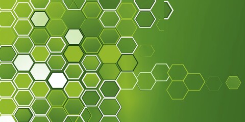 Green background with white hexagons. The background is a solid color