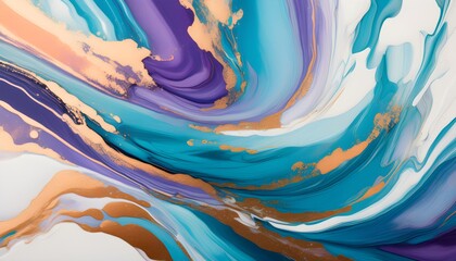 Vibrant blue and orange abstract paint strokes capturing dynamic movement and artistic energy on the canvas