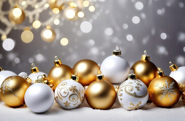 A White And Silver And Gold Christmas Decorations At 27-9-2024