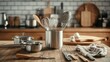 © Aziz - Home kitchen cooking utensils on the wooden table