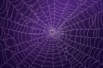 Wall Mural - illustration, dark purple background with a spider web pattern generative ai