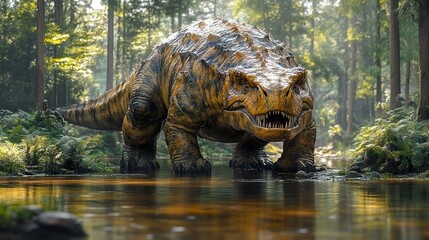 Canvas Print - Prehistoric Predator: A Dinosaur in the Forest