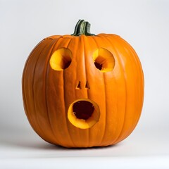 Halloween pumpkin with a carved face