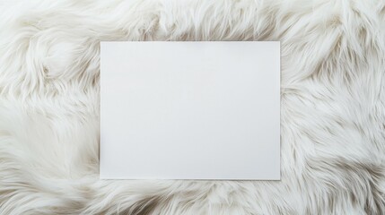 Wall Mural - White Fur Creative Blank Sheet Design Template.