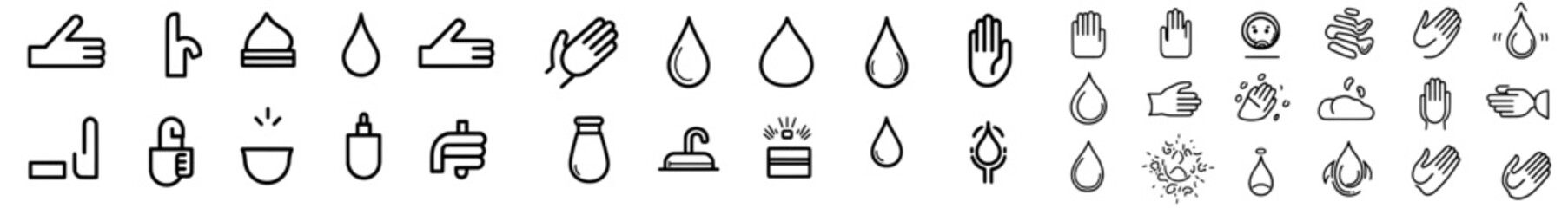 Icons for hand wash. Modern graphic illustration. Ideal for web design, logo, apps, templates, and user interfaces.