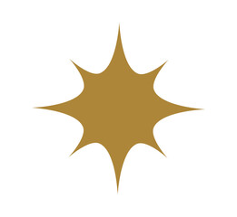 Wall Mural - christmas star flat design gold icon symbol. png illustration.