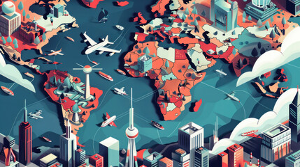 Wall Mural - a visual of a global brand strategy, focusing on maintaining brand consistency across different mark