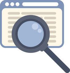 Wall Mural - magnifying glass is hovering over a website, symbolizing online research, content analysis, and sear