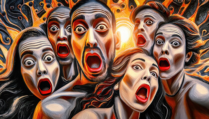 Poster - A group of surprised people