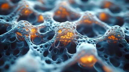 Wall Mural - abstract cellular structure: a microscopic exploration