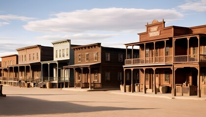 Vibrant Western town alive with saloons, cowboys, and thrilling outlaws in a classic frontier setting