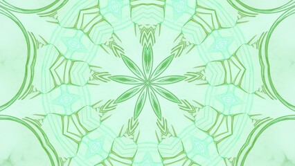 Naklejka na meble blütenförmige abstrakte Grafik, Sternförmig, Frühlingsdesign, Pastellfarben, Mandala, mittig, symmetrisch, grün