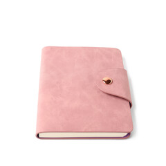 Wall Mural - Pink notebook on white background