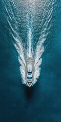 Canvas Print - Luxurious yacht cruising through crystal clear waters on a sunny day