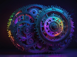 Poster - abstract background with gears