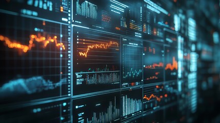 Wall Mural - business audit and stock financial management focus on data analysis strategies with graphs and repo