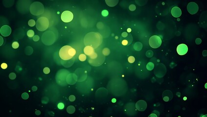 A green bokeh from carborundum with white highlights isolated on a black background