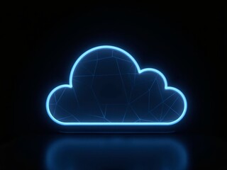 glowing cloud hologram on black background