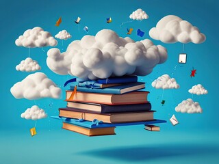 Poster - cloud computing concept with books