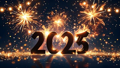 Stunning Happy New Year 2025 Banner Featuring Prominent 2025 Design Element