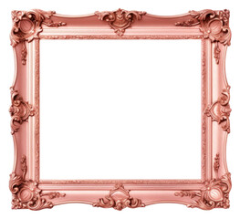 Wall Mural - png pink gold frame vintage rectangle white background architecture.